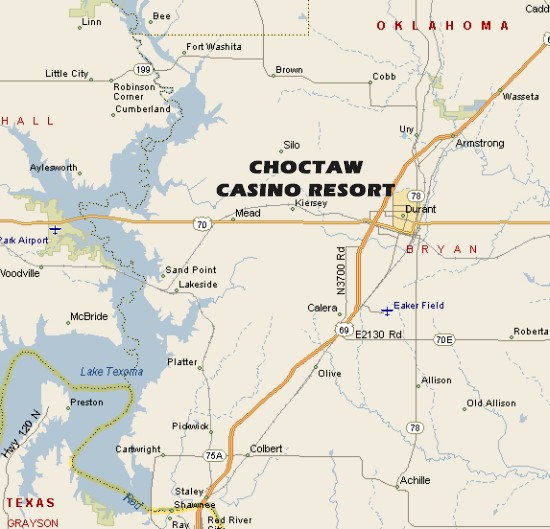 Map of oklahoma casino locations